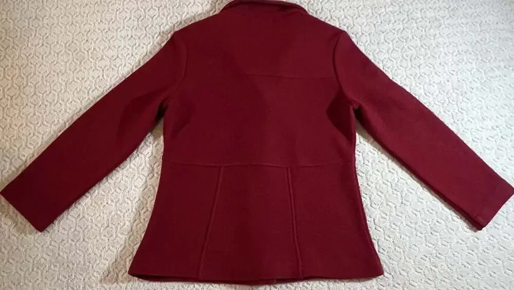 Willow 100% Wool Red Button-Front Blazer Jacket Size M - Picture 6 of 7